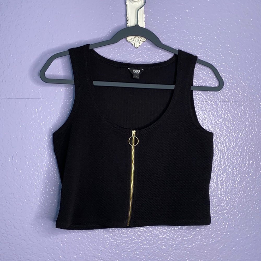 G by a guess zip crop top